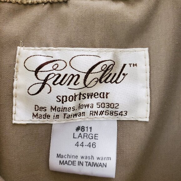 Gun Club Sportswear Men's vintage Tatical Hunting Jacket Tan sz L - Picture 6 of 6